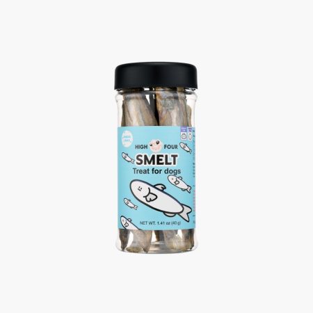 High Four Freeze-Dried Smelt for Dogs – 100% Whole Fish, Omega-Rich Single Ingredient Dog Treat (40g)