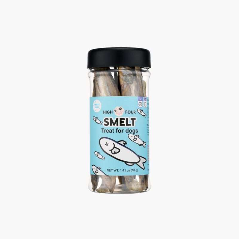 High Four Freeze-Dried Smelt for Dogs – 100% Whole Fish, Omega-Rich Single Ingredient Dog Treat (40g)